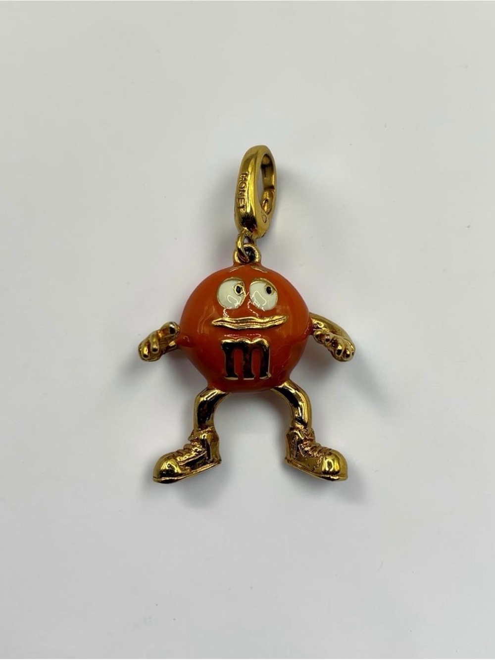 Monet Orange M&M’s Charm with Gold-Tone Accents
